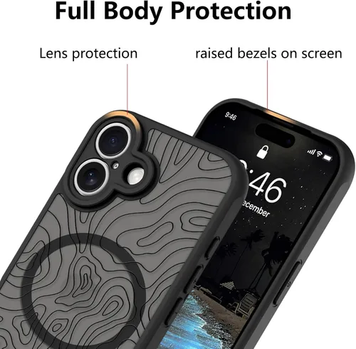 Vista 53 de KANGHAR - Funda compatible con iPhone 11, diseño de leopardo negro, textura de neumático antideslizante, a prueba de golpes, funda protectora