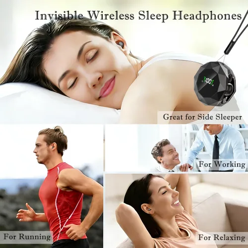 Vista 8 de Los mini auriculares invisibles inalámbricos Bluetooth más pequeños, de perfil bajo, micro pequeños, discretos, ocultos para el trabajo, auriculares