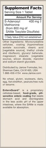 Vista 11 de Jarrow Formulas SAM-e 0.007 oz Suplemento dietario en cápsulas, SAM400, 1, 1