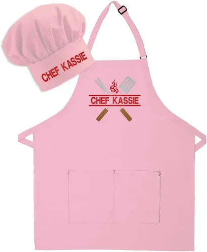 Vista 11 de Delantal bordado personalizado para adultos, hecho en los Estados Unidos, para hombres, mujeres, día del padre, cocina, barbacoa, parrilla, regalo