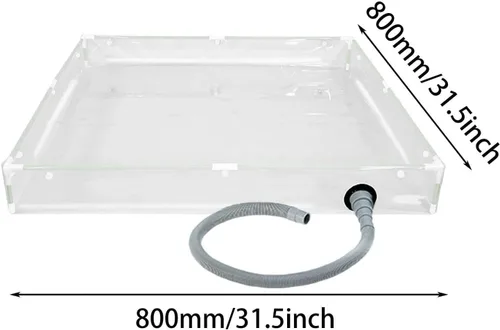 Vista 2 de Sartén de ducha portátil, plegable, compacta, antideslizante, base de ducha para caravana con puerto de drenaje integrado, lavabo impermeable