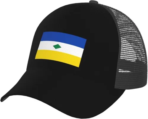 Vista 7 de IMEEGIEN Flag of Muzo (Boyacá) Baseball Cap for Men Women Adjustable Breathable Mesh Baseball Caps Outdoor Sports Trucker Hat Black