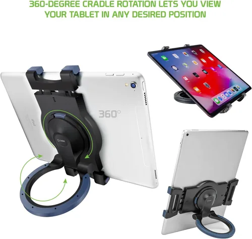 Vista 8 de Cellet Soporte universal para tableta, rotación de 360, abrazadera ajustable para tableta, paquete todo en uno, comercial, venta al por menor