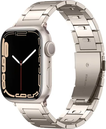 Vista 11 de No Tools Needed - Correa de metal para Apple Watch Ultra 2 Series 9/8/7/6/5/4/3/2/1/SE, correa de acero inoxidable ajustable sin herramientas