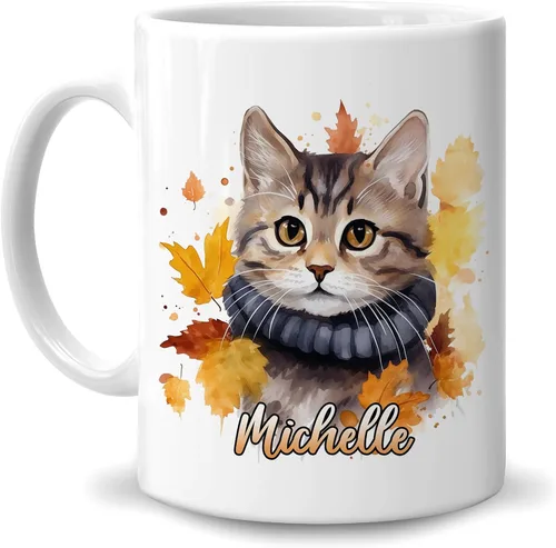 Vista 28 de Hyturtle Bonita taza de café de gato naranja, regalos de Navidad para mamá de gato, regalo de decoración de plantas para amantes de las plantas