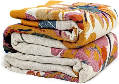 Vista 17 de Manta Bohemia – Manta suave 100% algodón para cama, 60"x80", reversible, transpirable, ligera, para otoño, todas las estaciones, decoración de casa