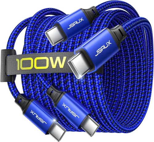 Vista 10 de JSAUX Cable USB C a USB C de 100 W [2 unidades de 3.3 pies], cable de carga rápida tipo C para iPhone Air/iPhone 17/iPhone 17 Pro/iPhone 17 Pro Max