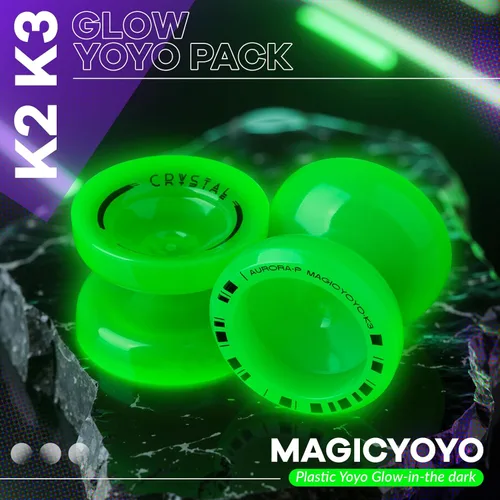 Vista 2 de MAGICYOYO Fingerspin - Yoyo que brilla en la oscuridad, Yoyo de doble propósito sensible y no sensible para niños de 8 a 12 años, yoyos