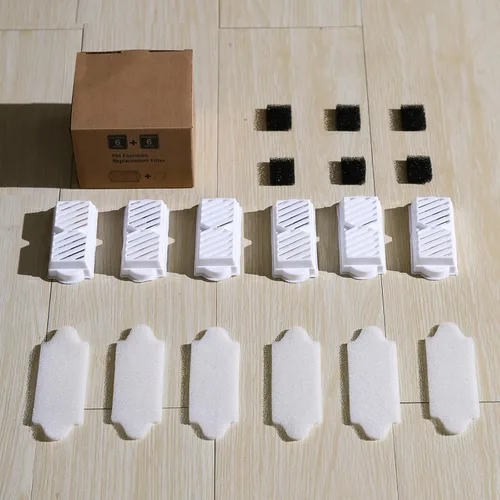 Vista 6 de Paquete de 18 filtros de repuesto de fuente de agua de cerámica para gatos, filtros de repuesto para fuente de cerámica de 2.2L/74 onzas (blanco)