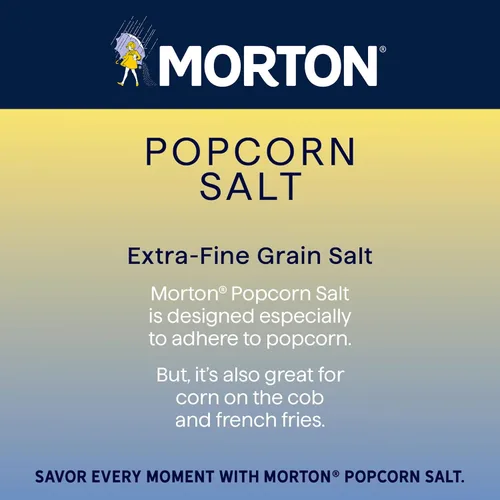 Vista 6 de Sal para palomitas de maíz Morton, (3.75 oz), paquete de 2, perfecta para palomitas y condimento Condimento para palomitas de maíz, sabor
