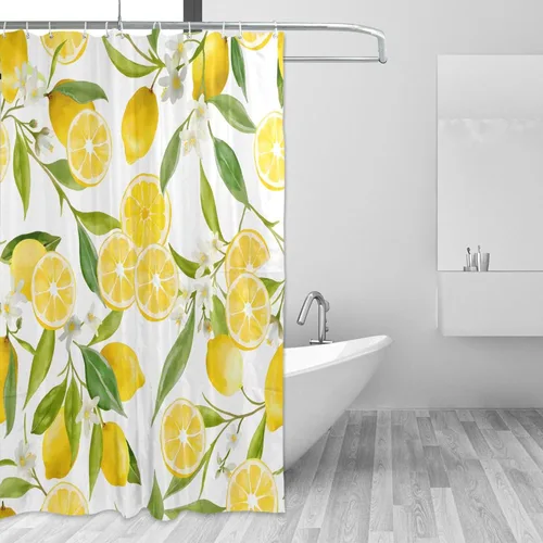 Vista 37 de MNSRUU Fabric Shower Curtain, Flowers and Butterflies Pink Waterproof Polyester Curtains with Hooks for Home Bathroom Decorative