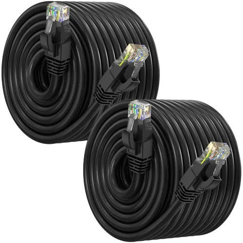 Vista 25 de Maximm Cable Ethernet Cat6, color negro (paquete de 2), cable UTP de 10 Gbps 550 MHz