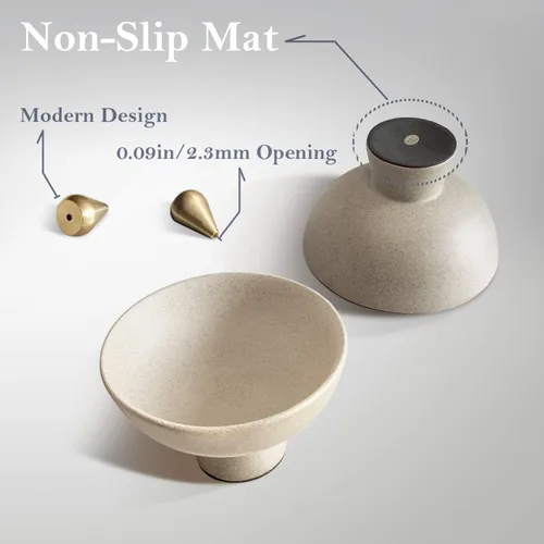 Vista 3 de Soporte de incienso de cerámica para palos, soporte para quemador de incienso, decoración zen, cuenco decorativo para diseño de decoración de mesa