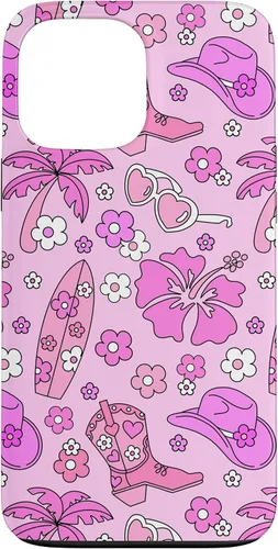 Vista 23 de iPhone 16 Coastal Cowgirl Estética Rosa Cowgirl Hat Cowboy Boots Boho Case