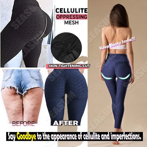 Vista 76 de SEASUM - Pantalones de yoga de cintura alta para mujer, con control de abdomen y realce de glúteos, leggings favorecedores para entrenar y correr