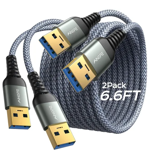 Vista 17 de AINOPE Cable USB a USB, cable USB 3.0 A a A macho a macho [nunca se rompe], cable tipo A de doble extremo compatible con cajas de disco duro, KVM