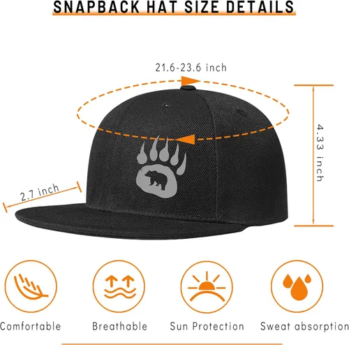 Vista 2 de Sombreros Snapback para hombre, sombrero de calavera plana para niño, mochila a presión, gorra de béisbol, esqueleto de mano, color negro