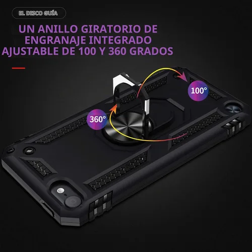 Vista 3 de ULAK Funda compatible con iPod Touch 7/6/5 con 2 protectores de pantalla HD, híbrida resistente a prueba de golpes con soporte integrado para iPod