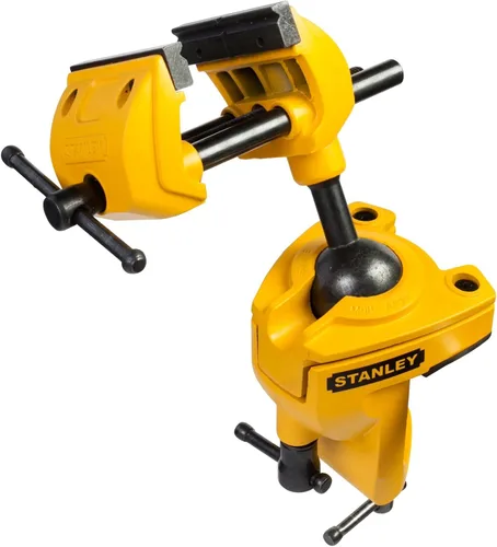 Vista 2 de Stanley 1-83-069 MaxSteel, Banco de tornillo para pasatiempos, con múltiples ángulos, color amarillo/negro