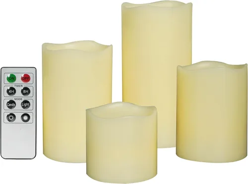 Vista 15 de CANDLE CHOICE Velas sin llama que cambian de color a pilas con temporizador remoto, cera real, parpadeante, eléctrica, multicolor, luces LED