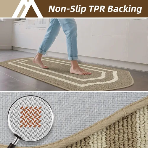 Vista 4 de COSY HOMEER Alfombras y tapetes de cocina antideslizantes de 24 x 48 pulgadas, tapete de cocina lavable para suelo, resistente a las manchas, tapete