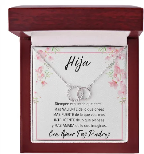 Vista 6 de Leos Print Shop Regalo de Mamá y Papá Para Hija Joya Con Mensaje Idea De Regalo De Graduación o Cumpleanos Regalo para hija hijastra Collar con dije