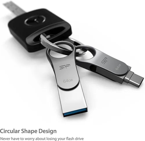 Vista 5 de Silicon Power 32GB USB 3.0 (USB 3.1 Gen1) Tipo C Swivel Dual Flash Drive (SP032GBUC3C80V1S)