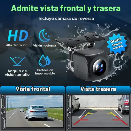 Vista 5 de SJoyBring Estéreo de auto de doble DIN de 7 pulgadas con CarPlay inalámbrico y Android Auto, Bluetooth, enlace de espejo para teléfono, pantalla