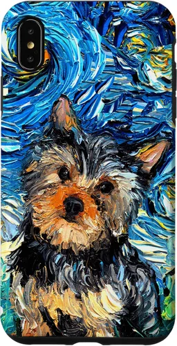 Vista 11 de iPhone 16 Yorkshire terrier Starry Night Cute Yorkie Dog Art por Aja Case