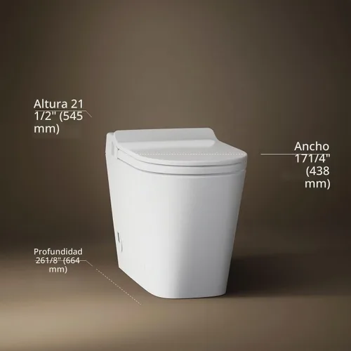 Vista 3 de Kohler Leap - Inodoro inteligente alargado de una pieza con bidé integrado, doble descarga y cierre silencioso