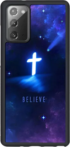 Vista 11 de Funda VUTTOO para Samsung Galaxy Note 20 Ultra - Cross Religious Christian Blue Purple Galaxy Christian Cross Pattern Phone Case Soft TPU