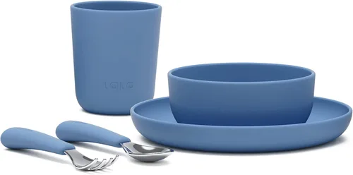 Vista 17 de Lalo Big Bites - Juego completo de vajilla para niños, apto para lavavajillas, sin BPA, juego de vajilla para niños, incluye cuenco apilable, plato