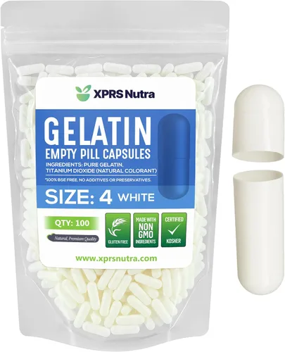 Vista 10 de XPRS Nutra Cápsulas vacías tamaño 4 – 100 cápsulas pequeñas de gelatina vacías – Pastillas de relleno de cápsulas de bricolaje – Cápsulas de gel