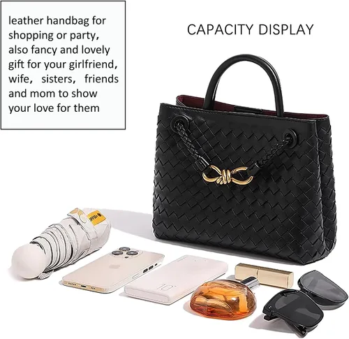 Vista 5 de Woven Hobo Bags for Women Tote Bag, Woven Leather Shoulder Crossbody Bag Satchel Bag Woven Handbag Purses