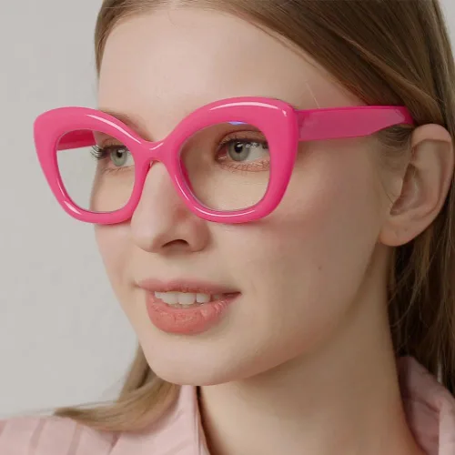 Vista 12 de Gafas de lectura de ojo de gato de gran tamaño para mujer, lentes de bloqueo de luz azul para computadora, estilo retro negro