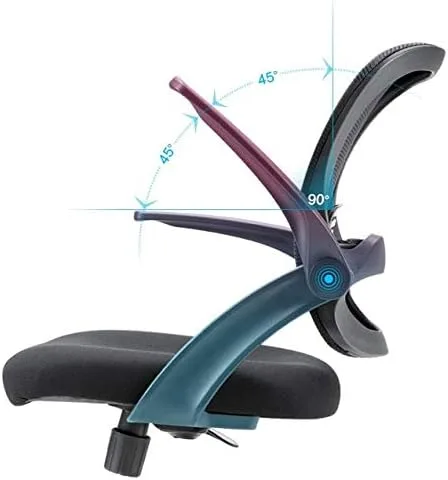 Vista 6 de Silla de oficina ergonómica con asiento de malla transpirable, silla de computadora con altura de asiento ajustable y respaldo reclinable