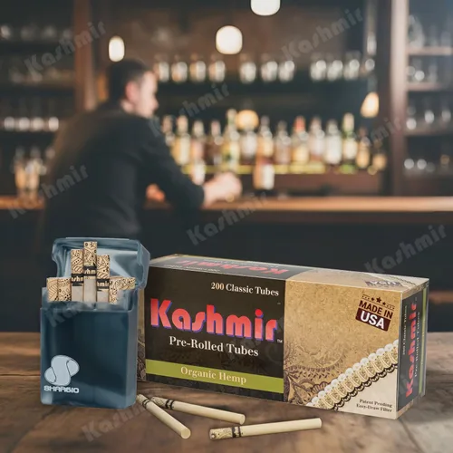 Vista 6 de Kashmir Tubos de cigarrillos tamaño King orgánico caja de 200 unidades - Tubos de papel natural sin blanquear de 3.307 in con filtros - Tubos