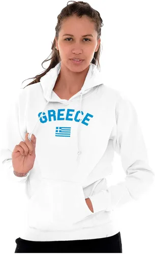 Vista 3 de Brisco Brands Sudadera con capucha de Grecia Country Flag Soccer Fan Pride Mujer Hombre