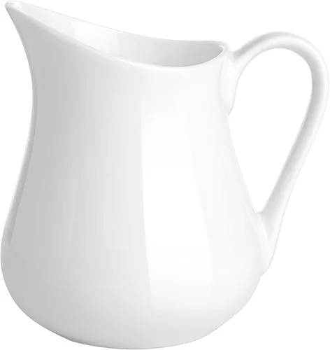 Vista 18 de Gurygo Jarra de Crema de 2 Oz (Juego/2) con Asa, Pequeña Jarra de Crema Clásica de Porcelana Fina Blanca, Pequeña Jarra de Leche para Café, Leche