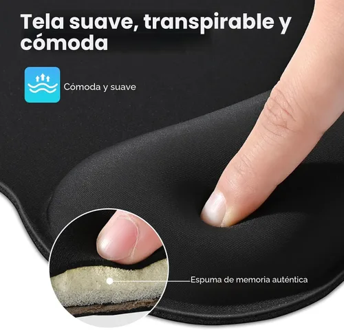 Vista 4 de EooCoo Alfombrilla ergonómica para mouse con soporte de muñeca, alfombrilla de mouse con reposamuñecas de espuma viscoelástica y base antideslizante