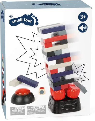 Vista 5 de Torre tambaleante de madera Dynamite de Small Foot - Juego divertido con bloques de madera, dados y temporizador - Diversión para toda la familia