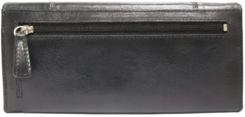 Vista 4 de Mancini - Cartera de piel triple con seguridad RFID para mujer
