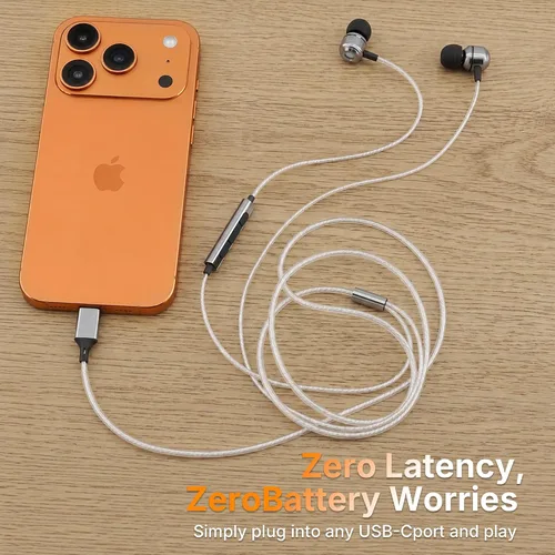 Vista 7 de Auriculares USB C para Samsung, auriculares USB C con cable con micrófono estéreo tipo C auriculares magnéticos tipo C para Galaxy A55 A16 A35 ipad