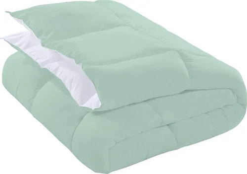 Vista 5 de BedDecor Edredón reversible de microfibra de alta calidad de 400 GSM, relleno de microfibra de 15.16 oz/m², 600 hilos, 100% algodón egipcio sólido