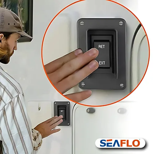 Vista 7 de SEAFLO Interruptor de balancín de potencia con interruptor de gato estabilizador, máximo 30 amperios, 12 V/24 V, extensión retráctil, arnés