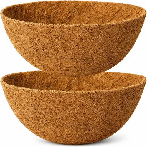 Vista 13 de Y&M 2 piezas de forro redondo de fibra de coco de 10 pulgadas, repuesto de fibra de coco natural para cesta colgante de 10 pulgadas