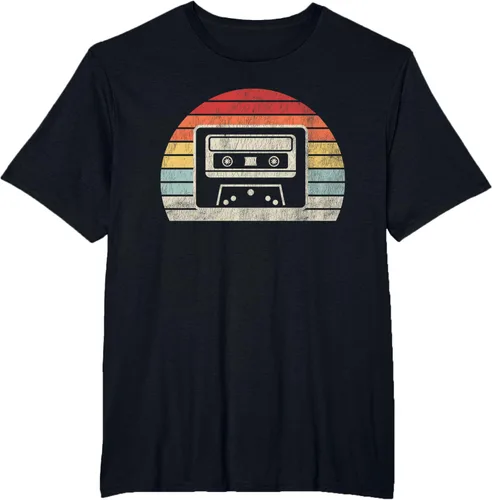 Vista 26 de Retro Cassette Tape 80s 90s Nostalgia T-Shirt Negro