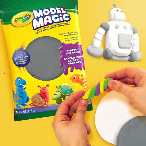 Vista 5 de Crayola Modelo Magic en gris, alternativa a arcilla para modelar, 4oz