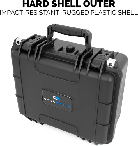 Vista 6 de CASEMATIX Two Gun Hard Case for 2 Handguns - TSA Approved Waterproof & Shockproof 2 Pistol Hard Case, Double Handgun Case with Accessory Storage for