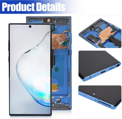 Vista 4 de Reemplazo de pantalla de teléfono para Galaxy Note 10 Plus, pantalla AMOLED de 6.8 pulgadas con soporte de huellas dactilares, ensamblaje